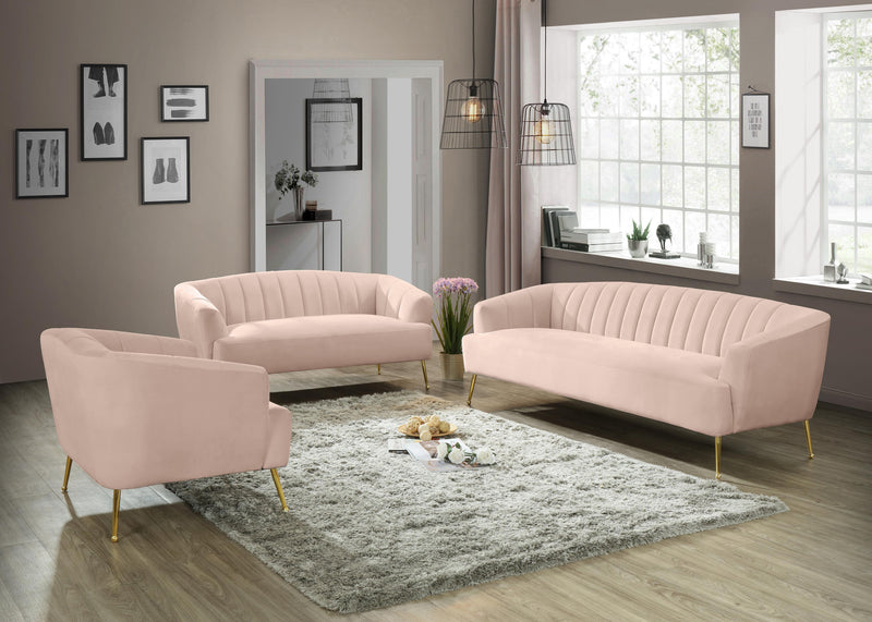 Tori Pink Velvet Loveseat