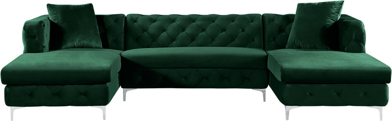 Gail Green Velvet 3pc. Sectional