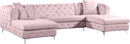 Gail Pink Velvet 3pc. Sectional