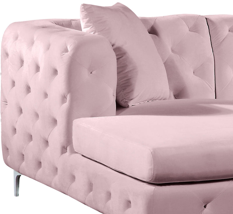 Gail Pink Velvet 3pc. Sectional