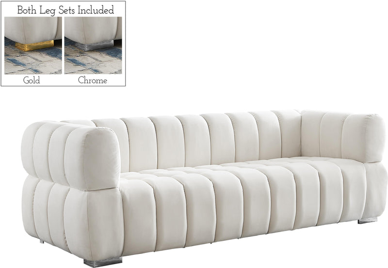 Gwen Cream Velvet Sofa