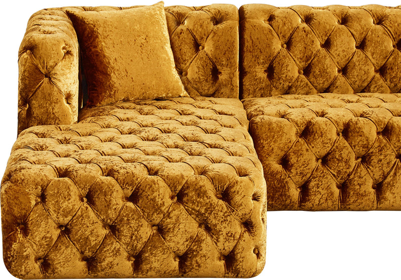 Coco Gold Velvet 3pc. Sectional (3 Boxes)