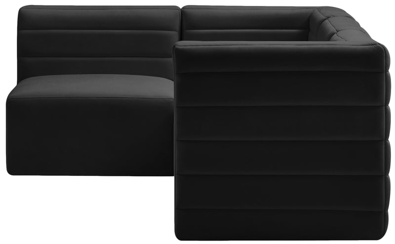 Quincy Black Velvet Modular Sectional