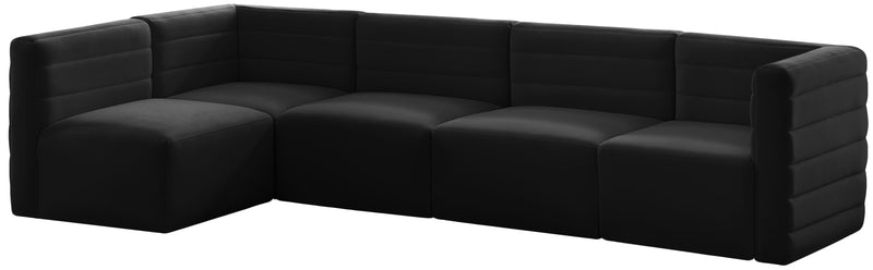 Quincy Black Velvet Modular Sectional