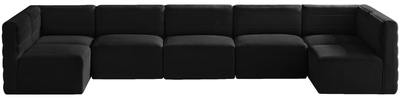 Quincy Black Velvet Modular Sectional