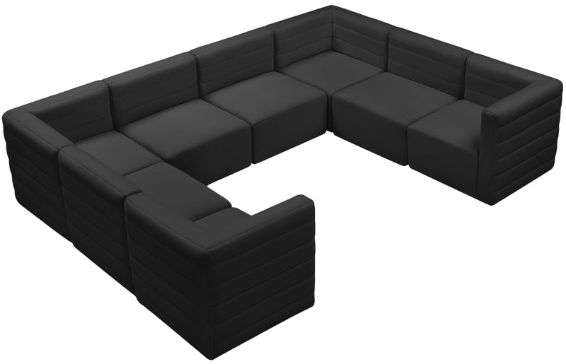 Quincy Black Velvet Modular Sectional