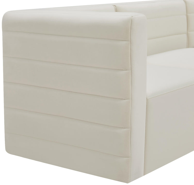 Quincy Cream Velvet Modular Corner Chair