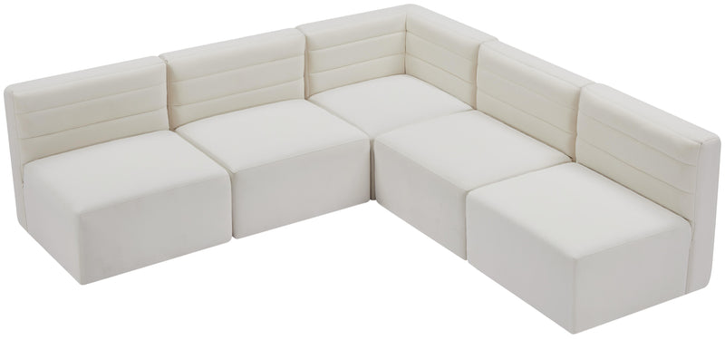 Quincy Cream Velvet Modular Sectional