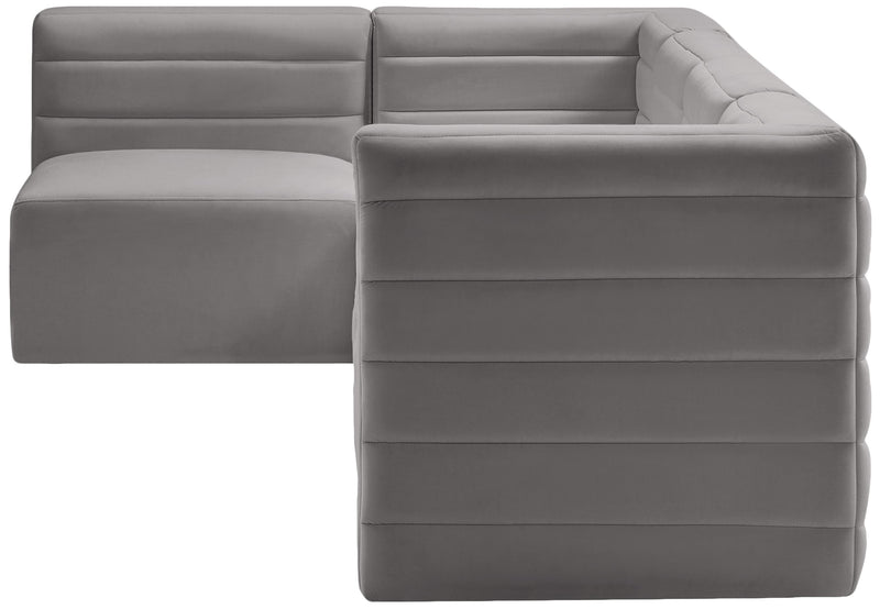 Quincy Grey Velvet Modular Sectional