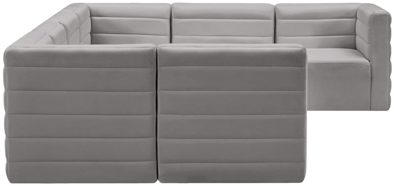 Quincy Grey Velvet Modular Sectional