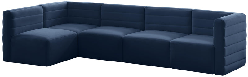 Quincy Navy Velvet Modular Sectional