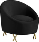 Serpentine Black Velvet Chair