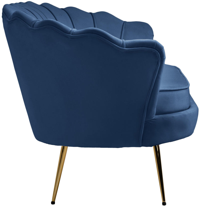 Gardenia Navy Velvet Loveseat