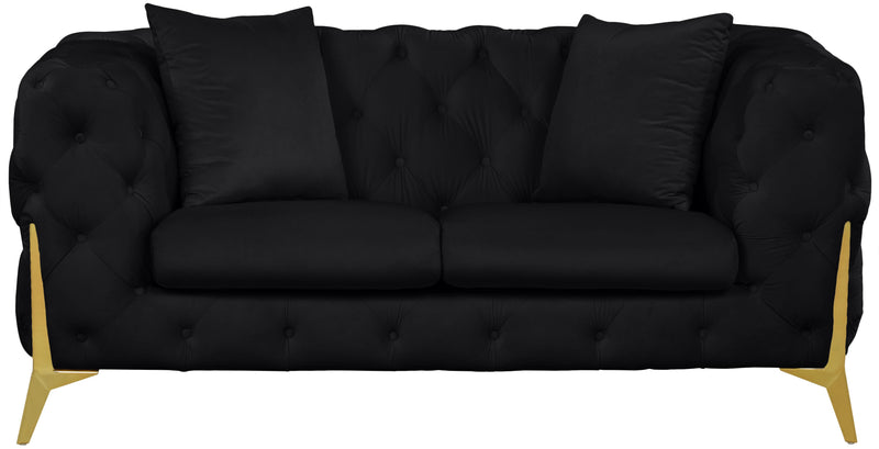 Kingdom Black Velvet Loveseat