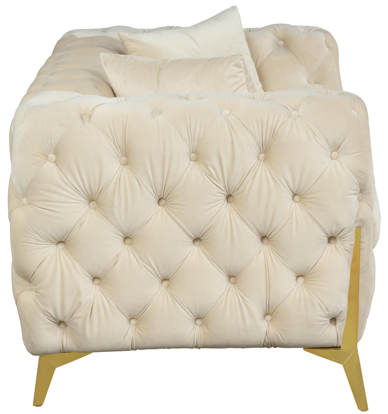 Kingdom Cream Velvet Loveseat