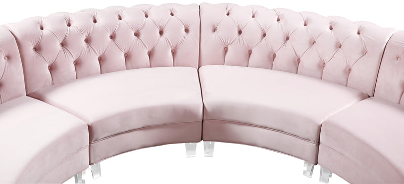 Anabella Pink Velvet 4pc. Sectional