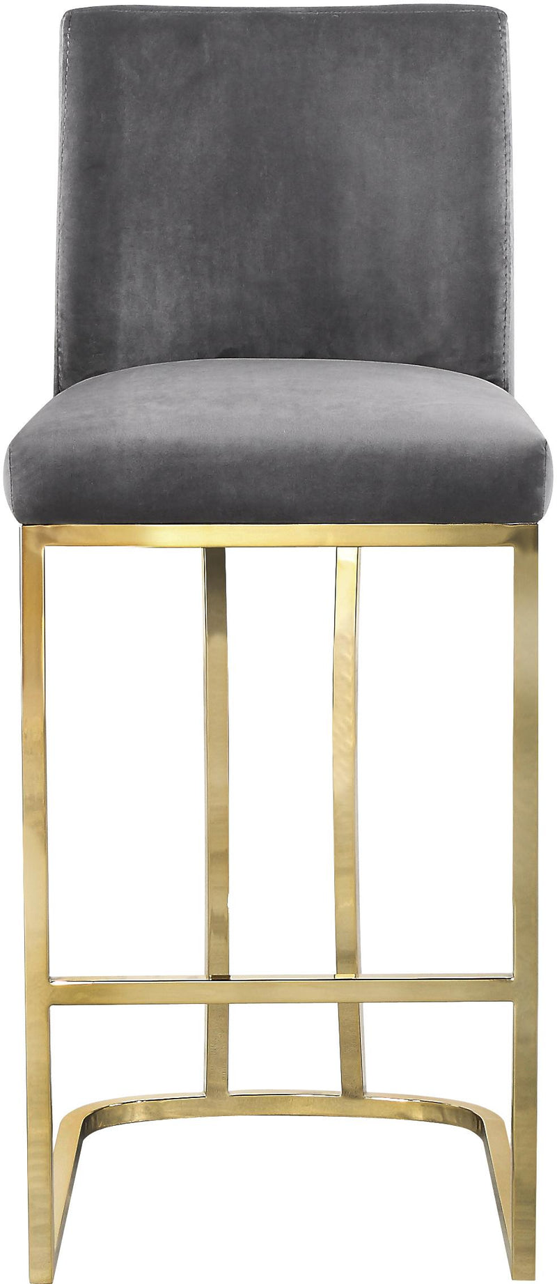 Heidi Grey Velvet Stool