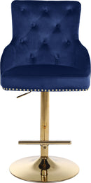 Claude Navy Velvet Adjustable Stool