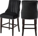 Oxford Black Velvet Stool