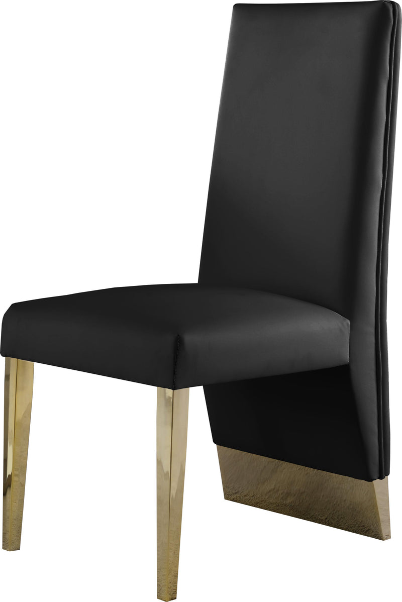 Porsha Black Faux Leather Dining Chair