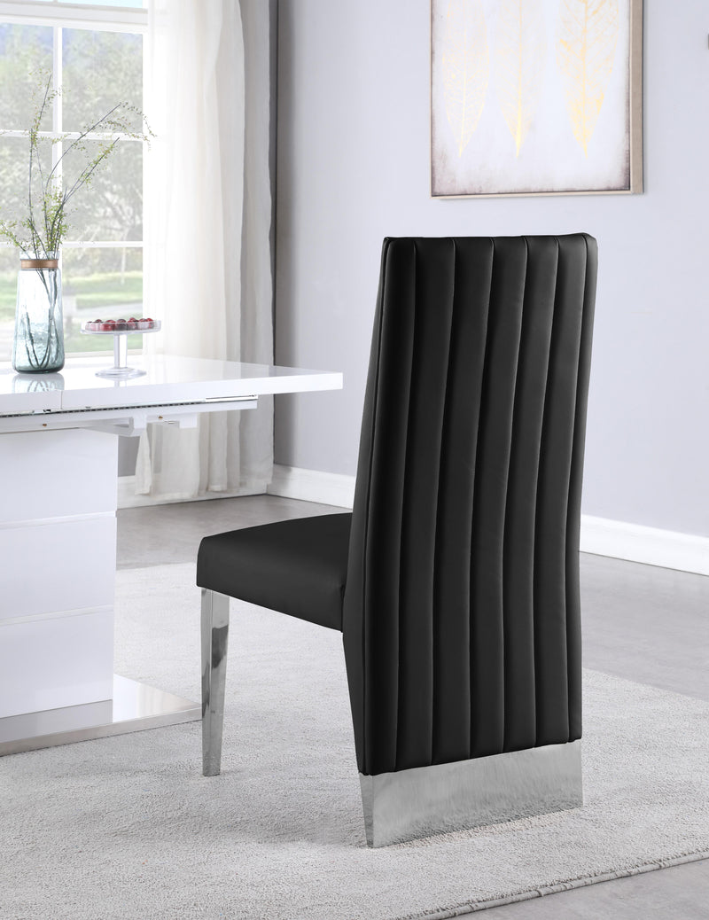 Porsha Black Faux Leather Dining Chair