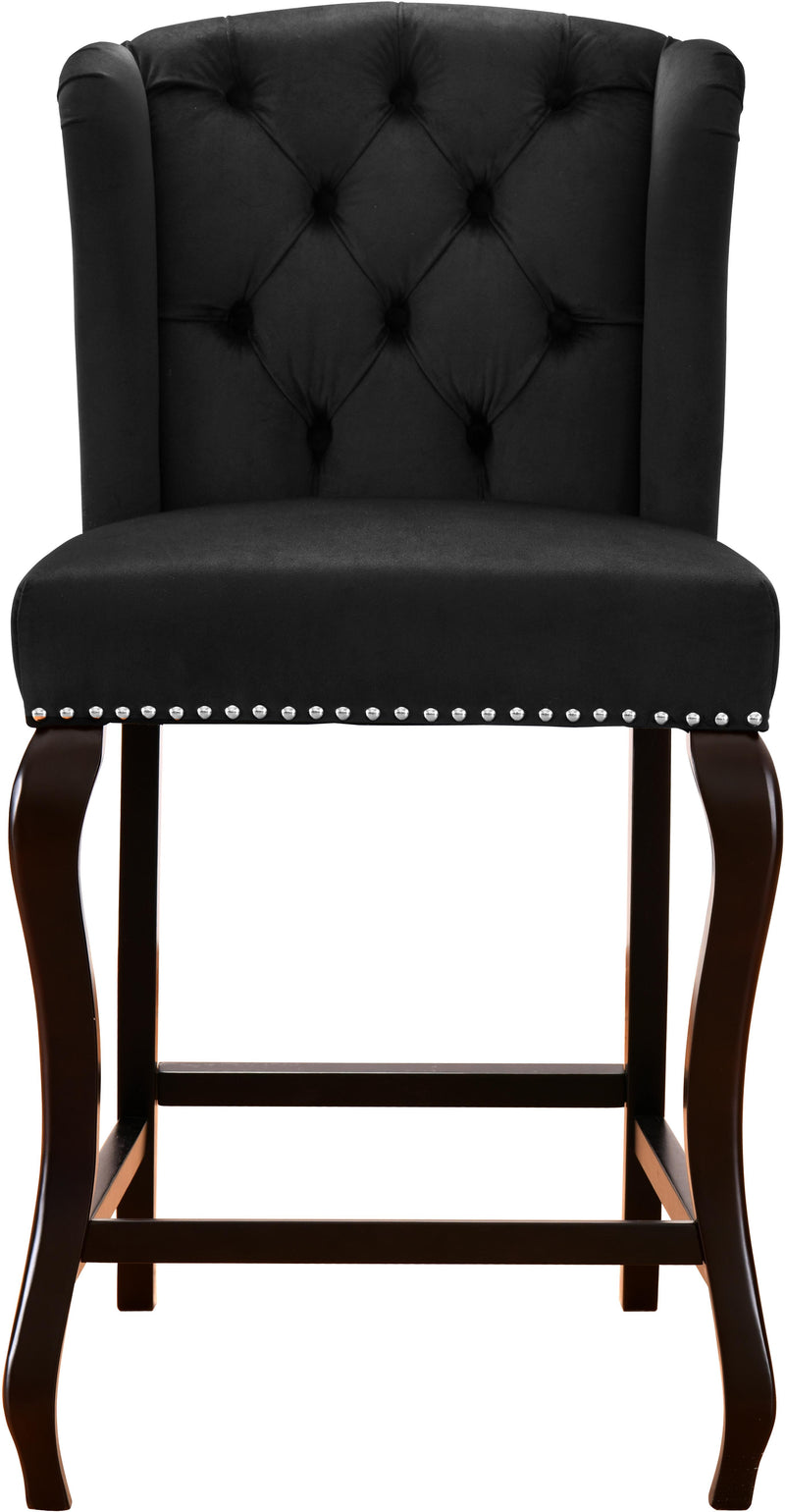 Suri Black Velvet Stool