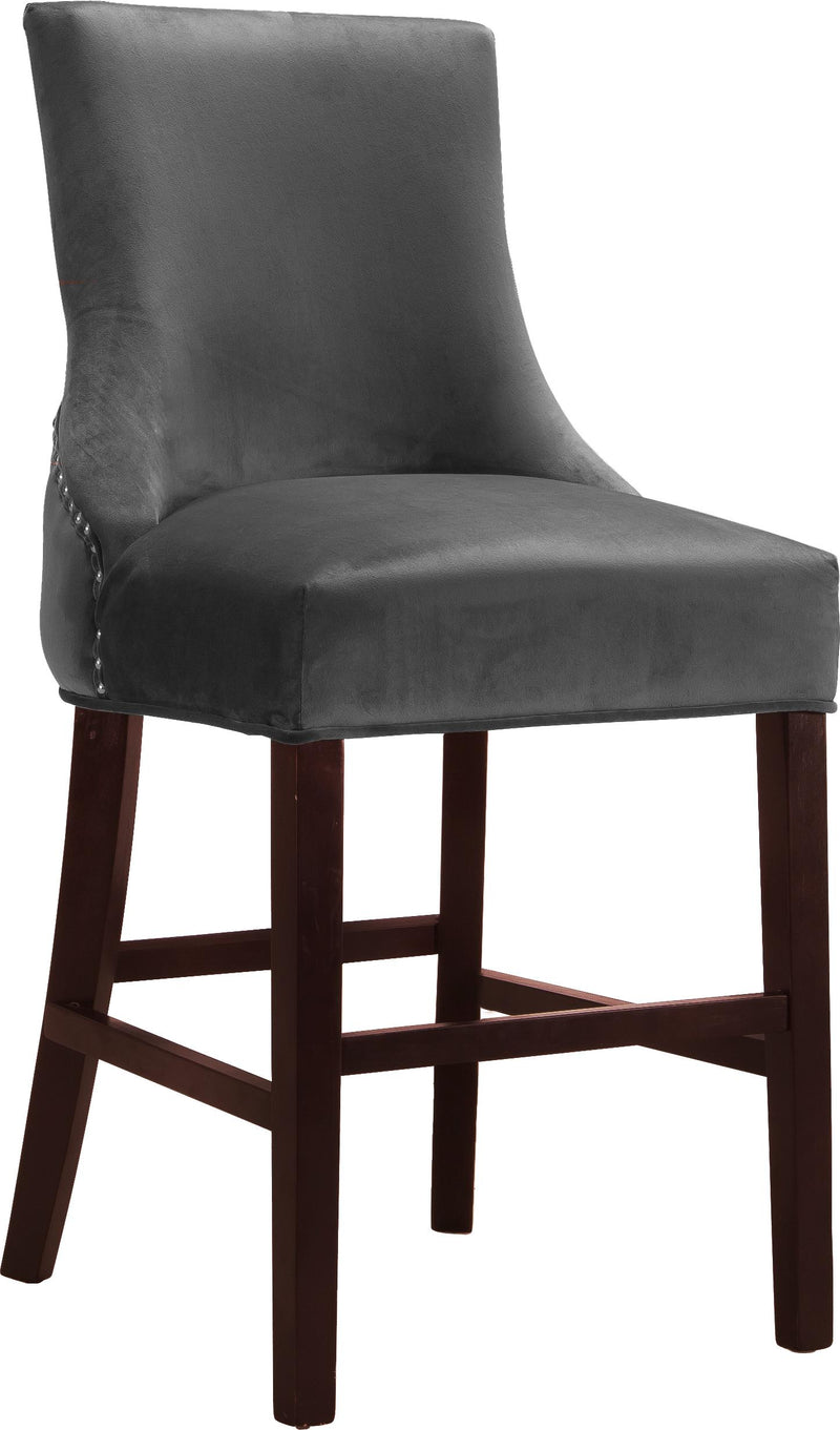 Hannah Grey Velvet Stool