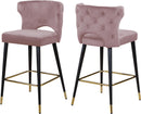 Kelly Pink Velvet Stool
