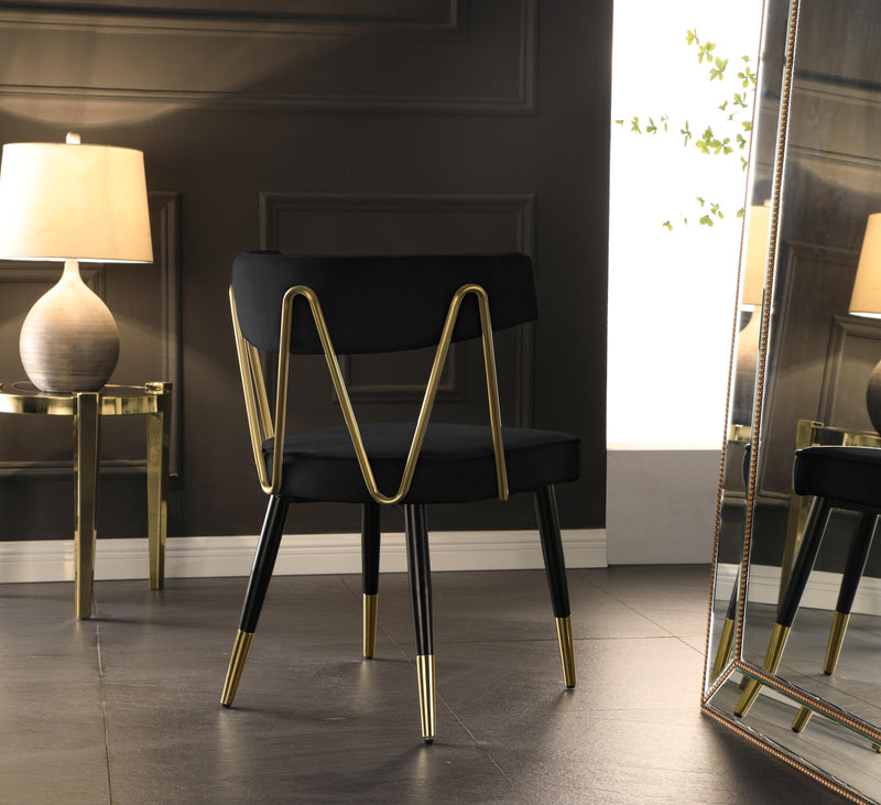 Rheingold Black Velvet Dining Chair