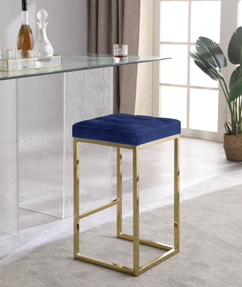 Nicola Navy Velvet Stool