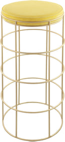 Rebar Yellow Velvet Bar Stool