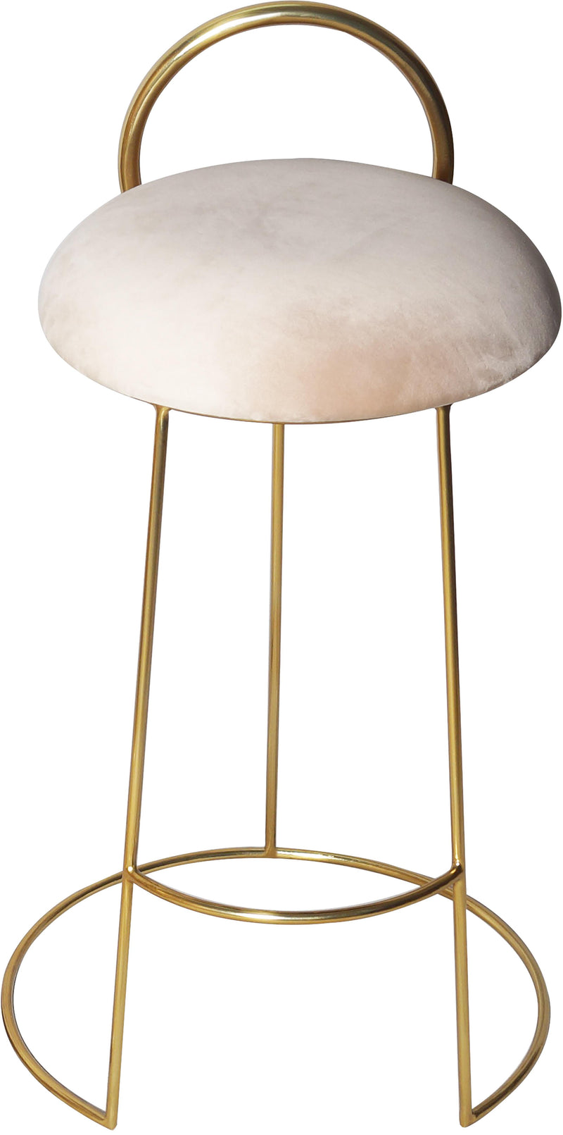 Ring Cream Velvet Counter Stool