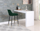 Sleek Green Velvet Stool