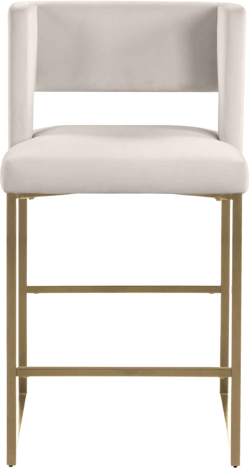 Caleb Cream Velvet Counter Stool