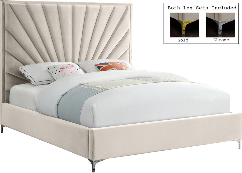 Eclipse Cream Velvet King Bed