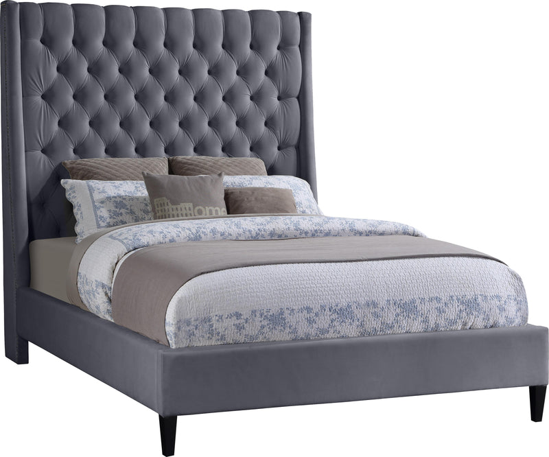 Fritz Grey Velvet Full Bed image