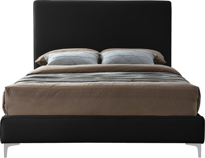 Geri Black Velvet Queen Bed