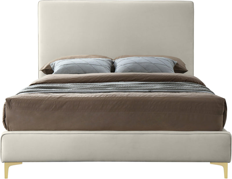 Geri Cream Velvet Full Bed