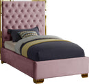 Lana Pink Velvet Twin Bed