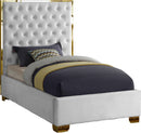 Lana White Velvet Twin Bed