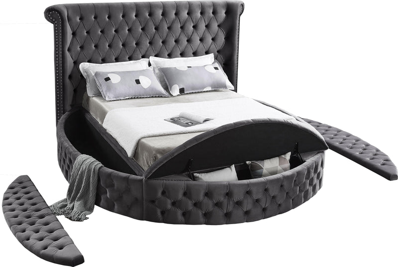 Luxus Grey Velvet Full Bed (3 Boxes)