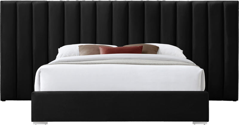 Pablo Black Velvet Queen Bed