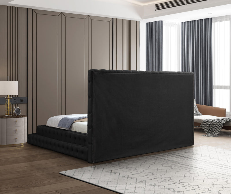 Revel Black Velvet King Bed (3 Boxes)