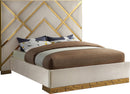 Vector Cream  Velvet Queen Bed
