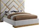 Vector White Faux Leather King Bed