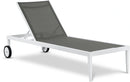 Nizuc Grey Mesh Waterproof Fabric Outdoor Patio Aluminum Mesh Chaise Lounge Chair