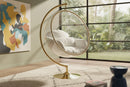 Luna White Faux Fur Acrylic Swing Accent Chair
