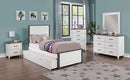 PRIAM Full & Twin Bed, White/Gray, Pink, Chrome, & Yellow
