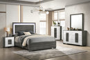 Gray & White LED Panel Bedroom Set B038