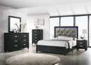 Black Tufted LED Bedroom Set B070